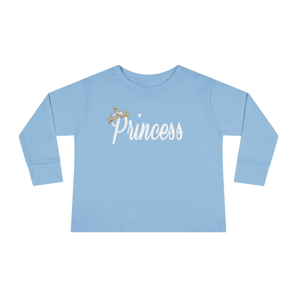 "Princess" Script Top with Gold Crown-Toddler Long Sleeve Tee - 314 Originals