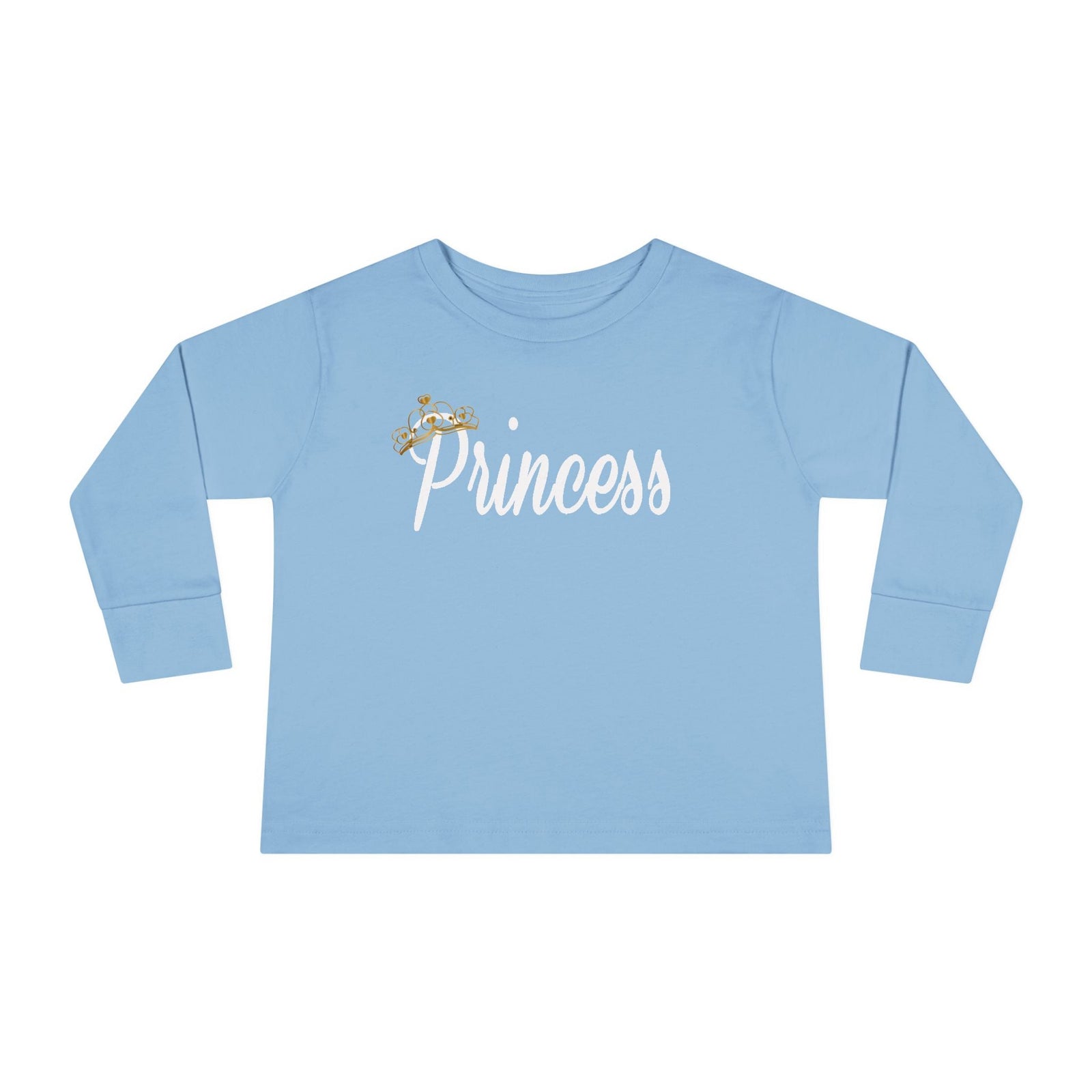 "Princess" Script Top with Gold Crown-Toddler Long Sleeve Tee - 314 Originals