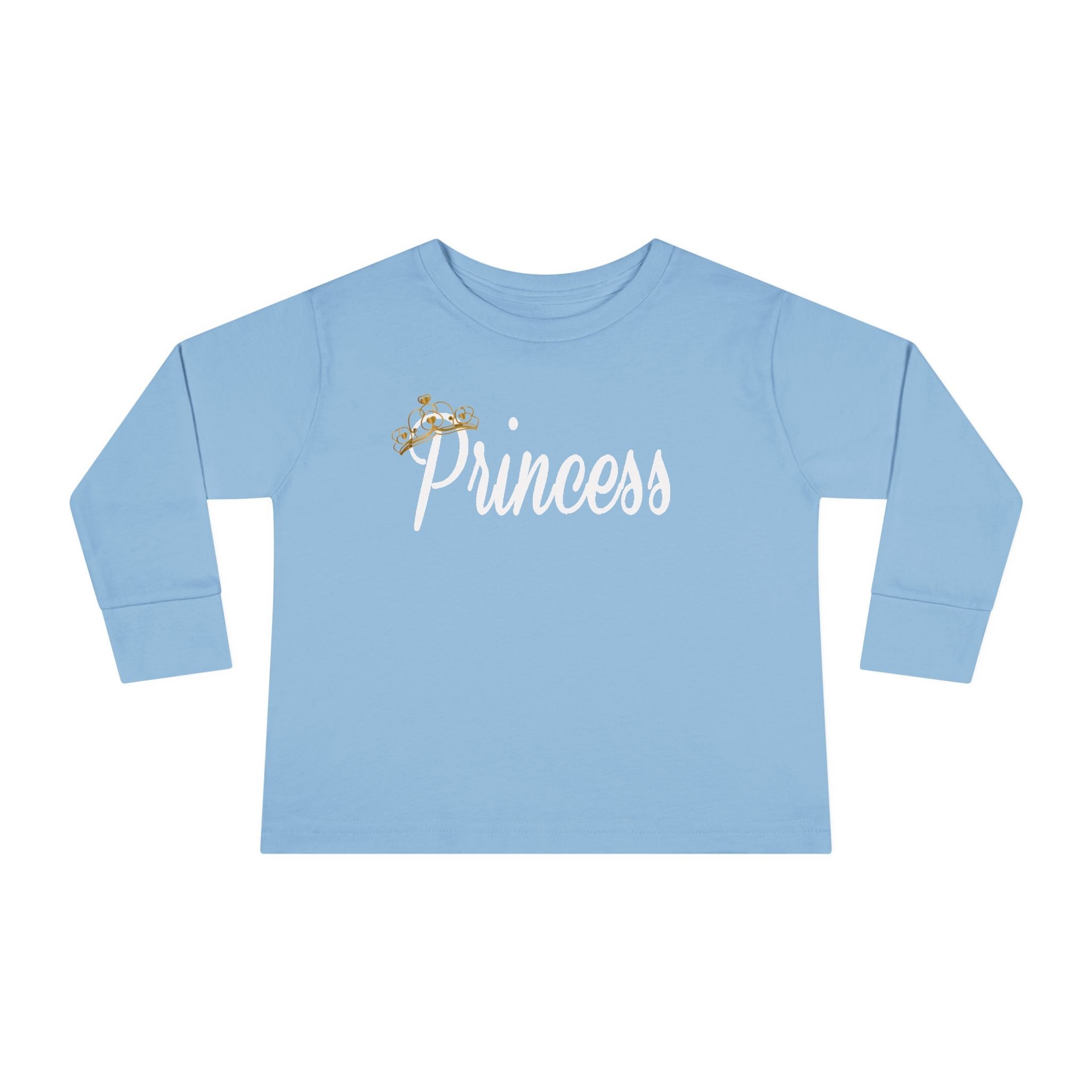 "Princess" Script Top with Gold Crown-Toddler Long Sleeve Tee - 314 Originals