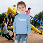"Princess" Script Top with Gold Crown-Toddler Long Sleeve Tee - 314 Originals