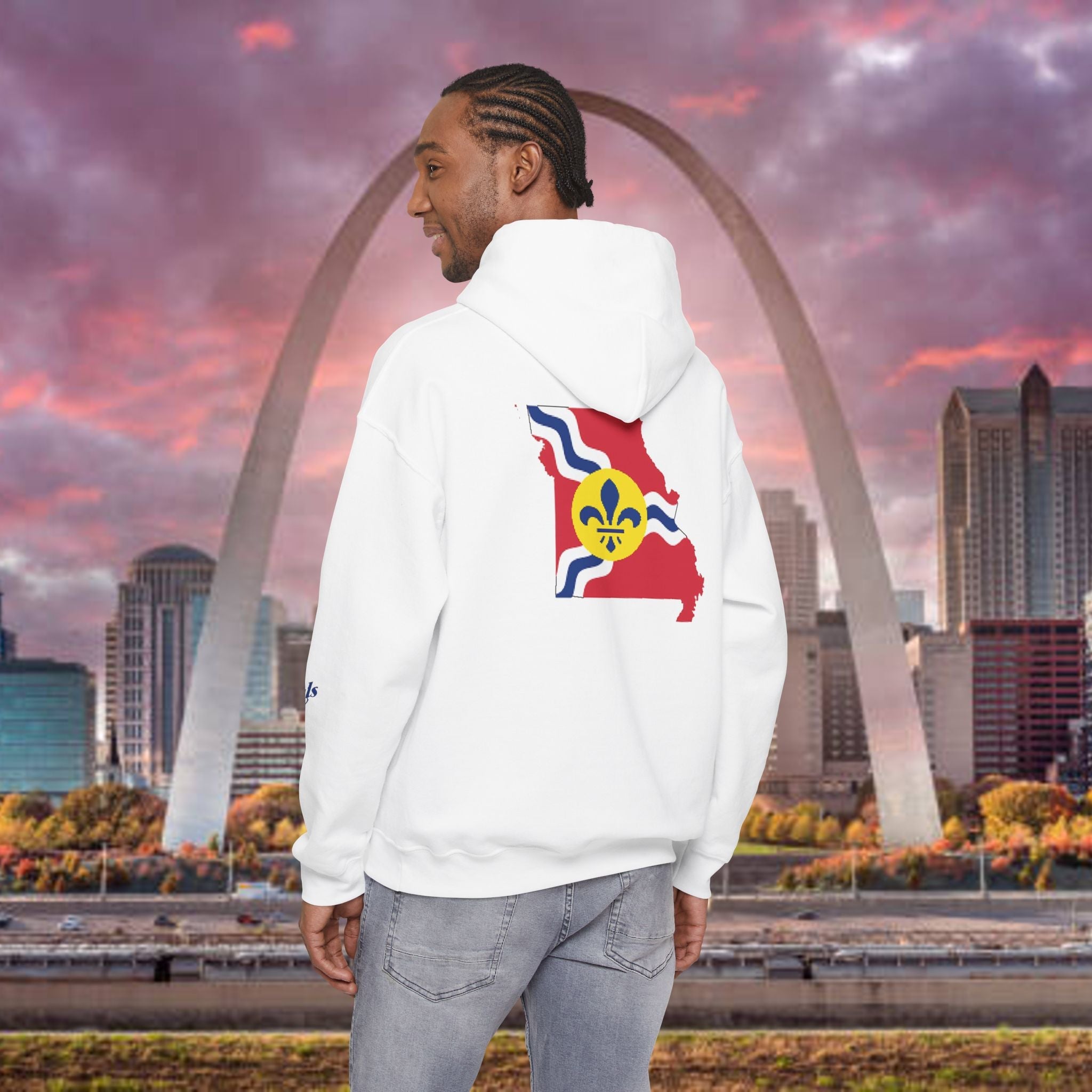 Proud Missouri Fleur-de-lis Hoodie — From the Lou St. Louis Pride Sweatshirt - 314 Originals