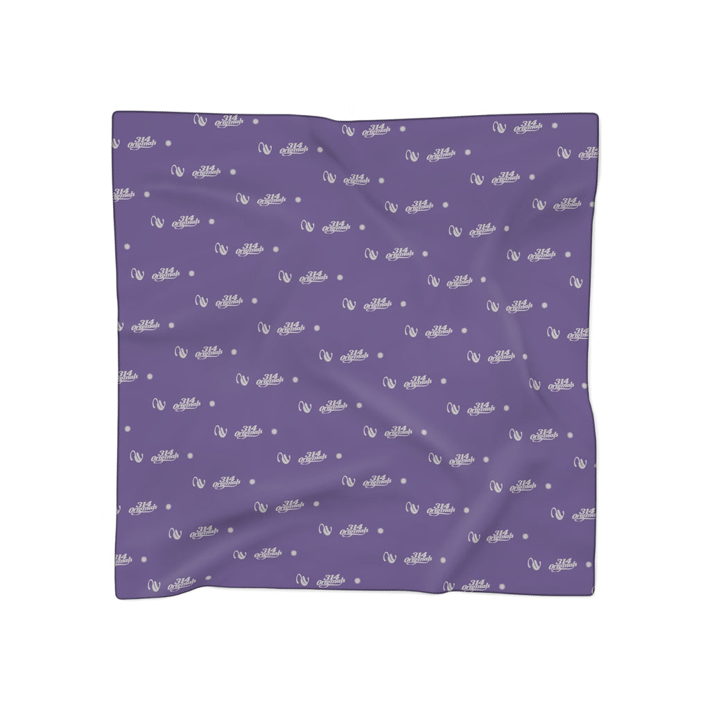 Purple and Silver Logo Scarf — Script Pattern Polyester Scarf - 314 Originals