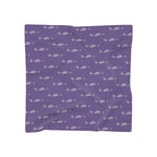 Purple and Silver Logo Scarf — Script Pattern Polyester Scarf - 314 Originals