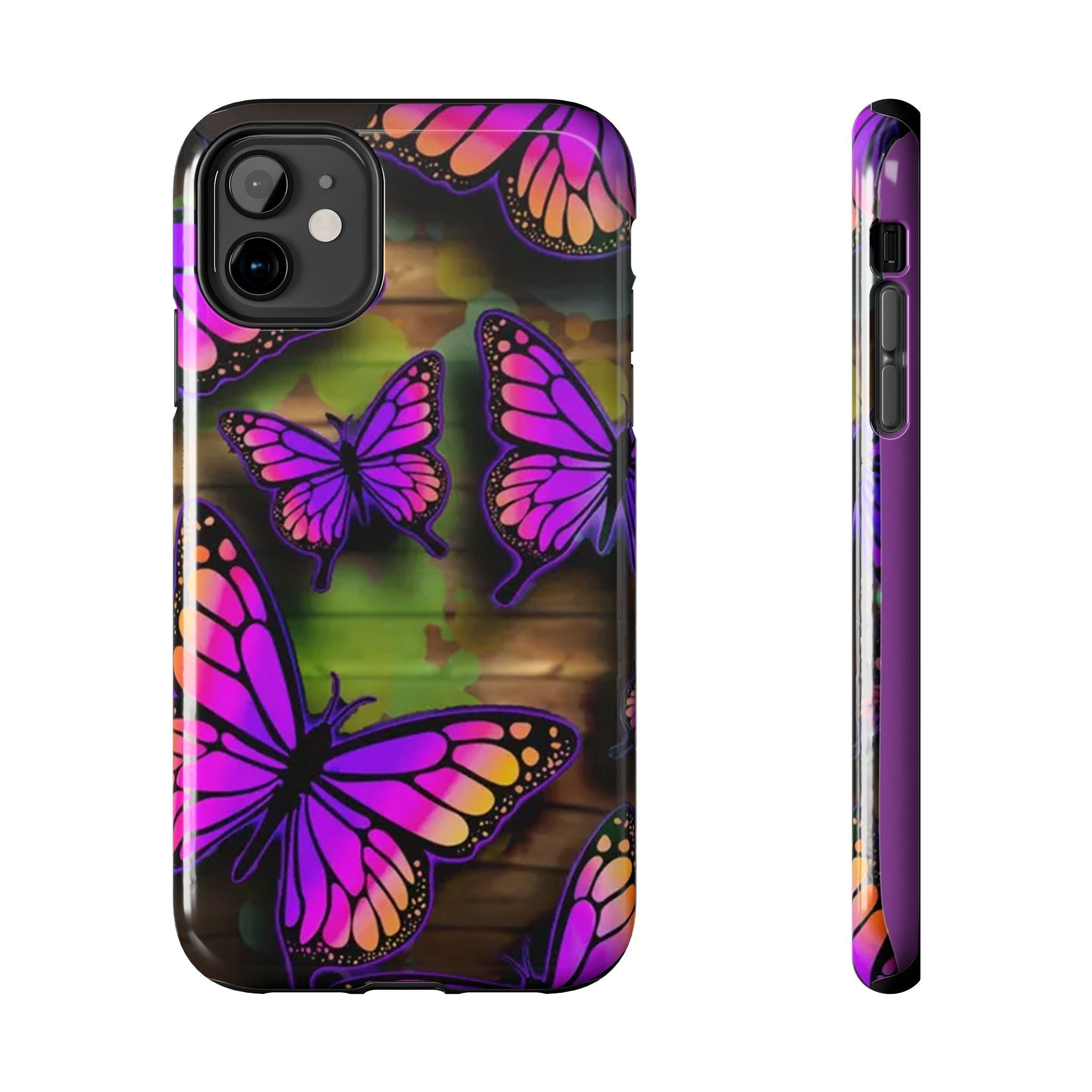 Purple Monarch Butterfly Tough Phone Case — Floral Nature Protective Cover - 314 Originals
