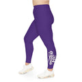 Purple Plus Size Leggings — Subtle Side Script Graphic, Comfortable Everyday Activewear - 314 Originals