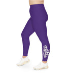 Purple Plus Size Leggings — Subtle Side Script Graphic, Comfortable Everyday Activewear - 314 Originals