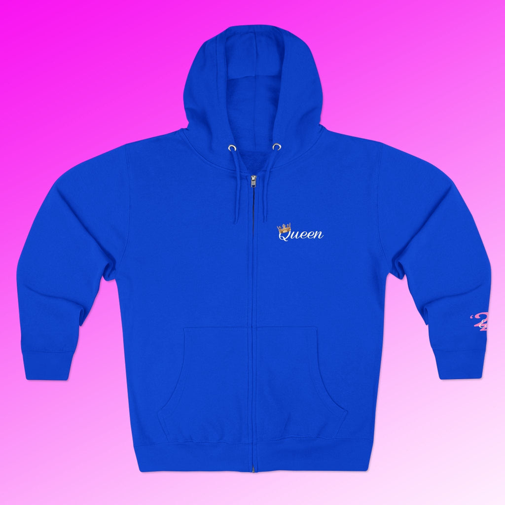 'Queen' Chest Logo Zip Hoodie — Women's Urban Streetwear - 314 Originals