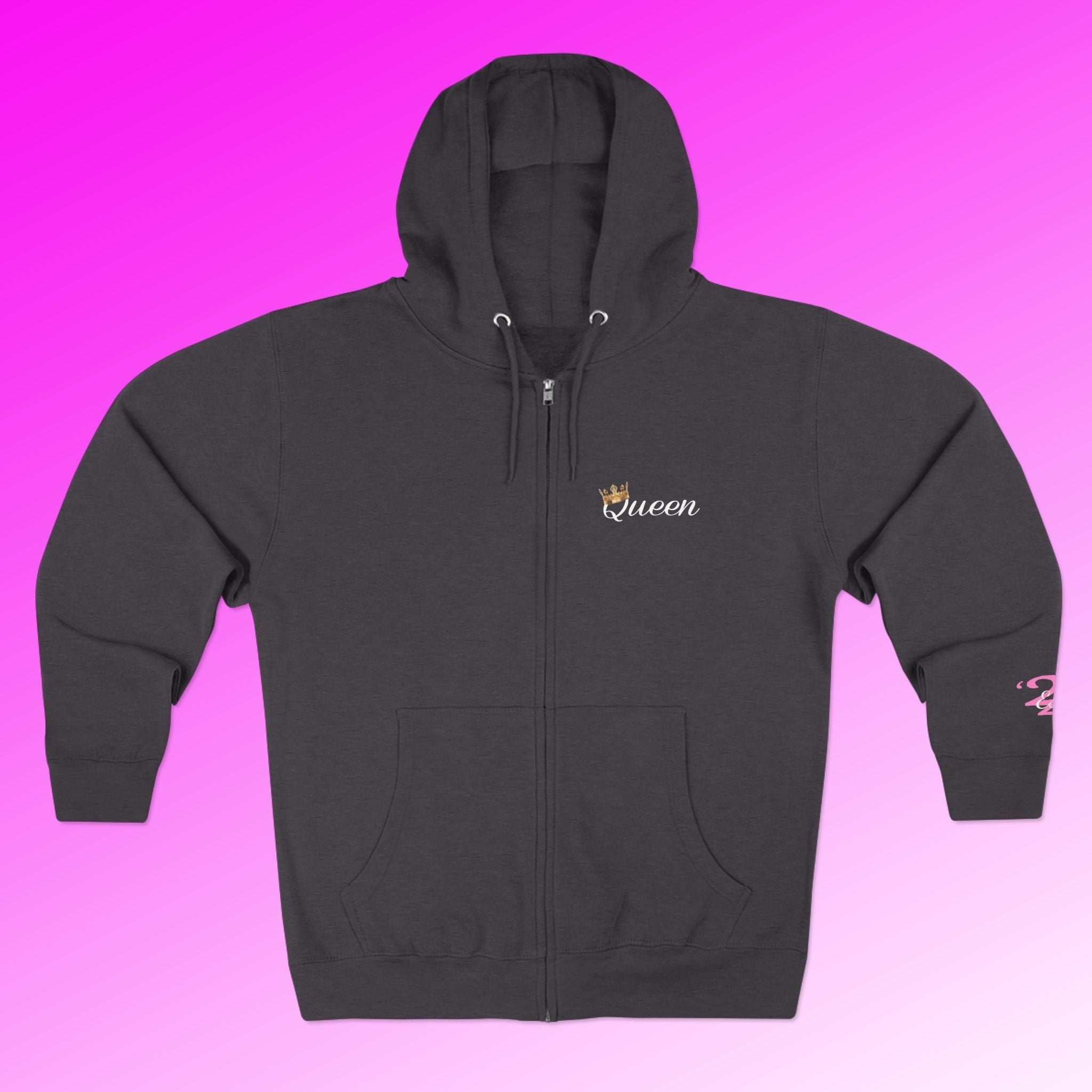 'Queen' Chest Logo Zip Hoodie — Women's Urban Streetwear - 314 Originals