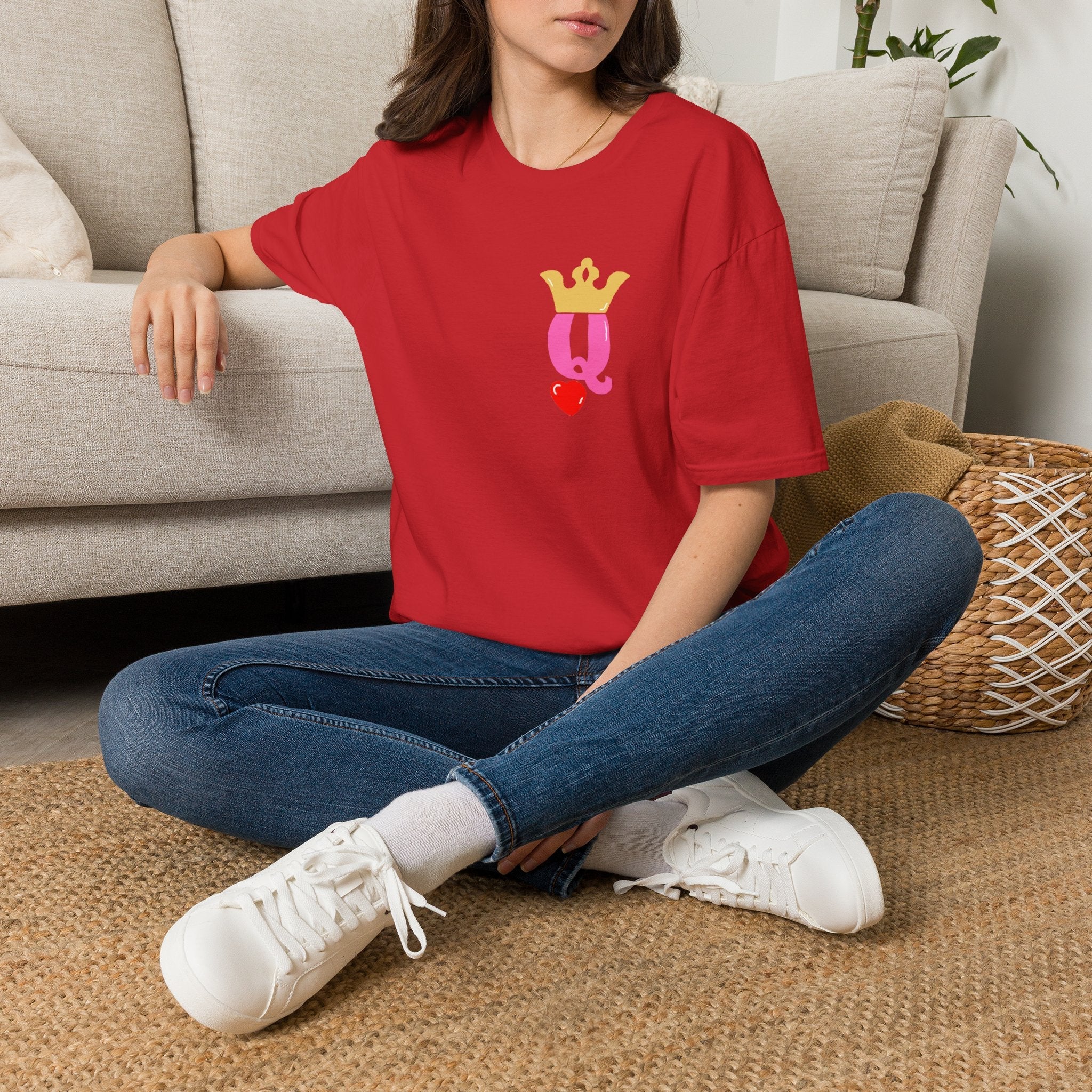 Queen Q Crown T‑Shirt — Pink & Gold Heart Logo Tee - 314 Originals