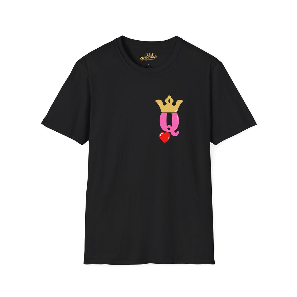 Queen Q Crown T‑Shirt — Pink & Gold Heart Logo Tee - 314 Originals