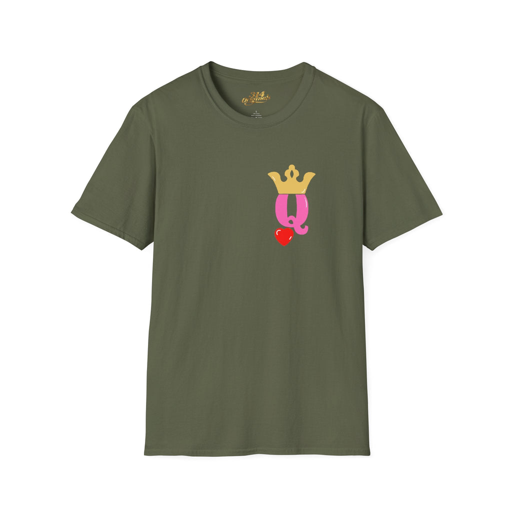 Queen Q Crown T‑Shirt — Pink & Gold Heart Logo Tee - 314 Originals