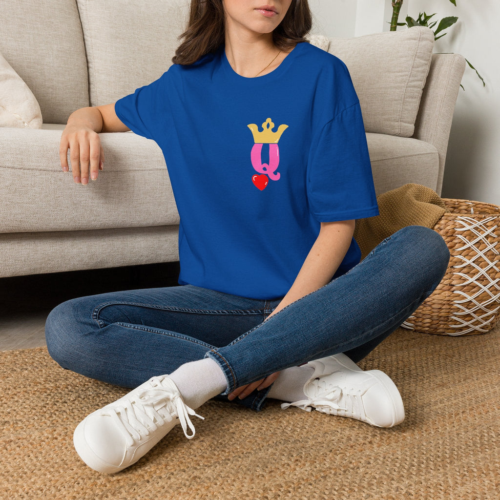 Queen Q Crown T‑Shirt — Pink & Gold Heart Logo Tee - 314 Originals