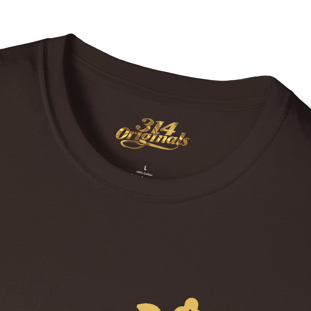 Queen Q Crown T‑Shirt — Pink & Gold Heart Logo Tee - 314 Originals