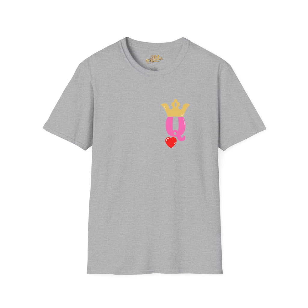 Queen Q Crown T‑Shirt — Pink & Gold Heart Logo Tee - 314 Originals