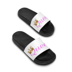 Queen Slide Sandals — Pink Script with Gold Crown - 314 Originals