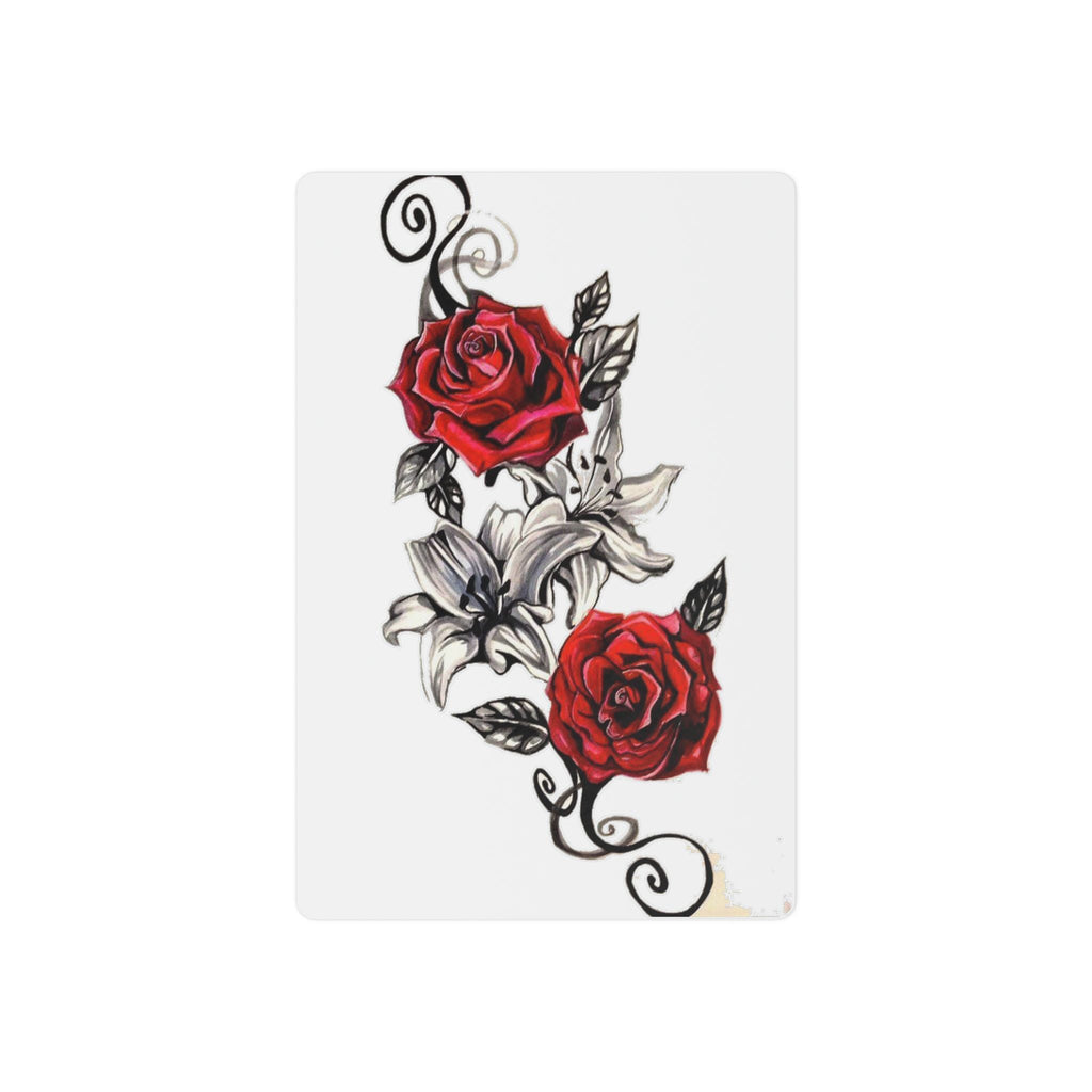 Red Rose & Lily Temporary Tattoo — Floral Vine Body Art Sticker - 314 Originals
