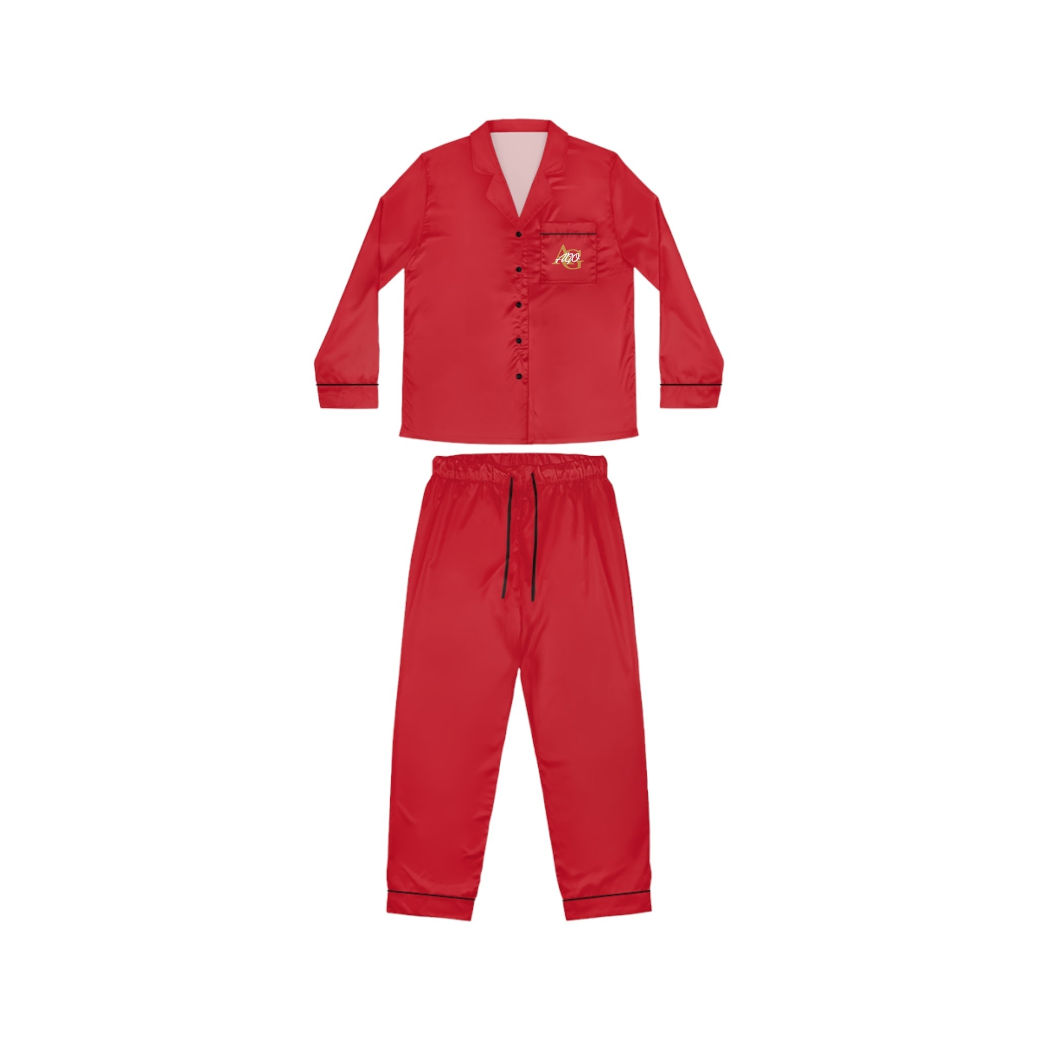Red Satin Women's Pajama Set — Luxurious Button-Up Sleepwear - 314 Originals