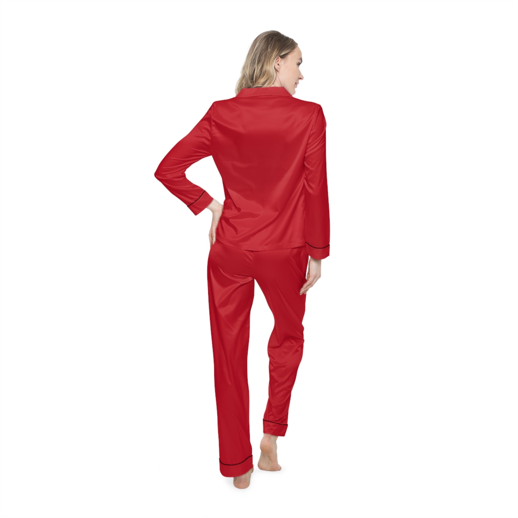 Red Satin Women's Pajama Set — Luxurious Button-Up Sleepwear - 314 Originals