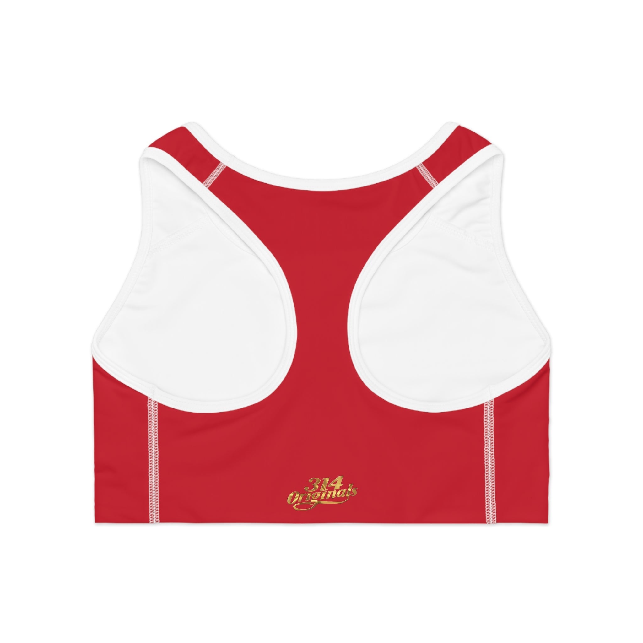 Red Sports Bra — "Originals" Pink Script Athletic Crop Top - 314 Originals