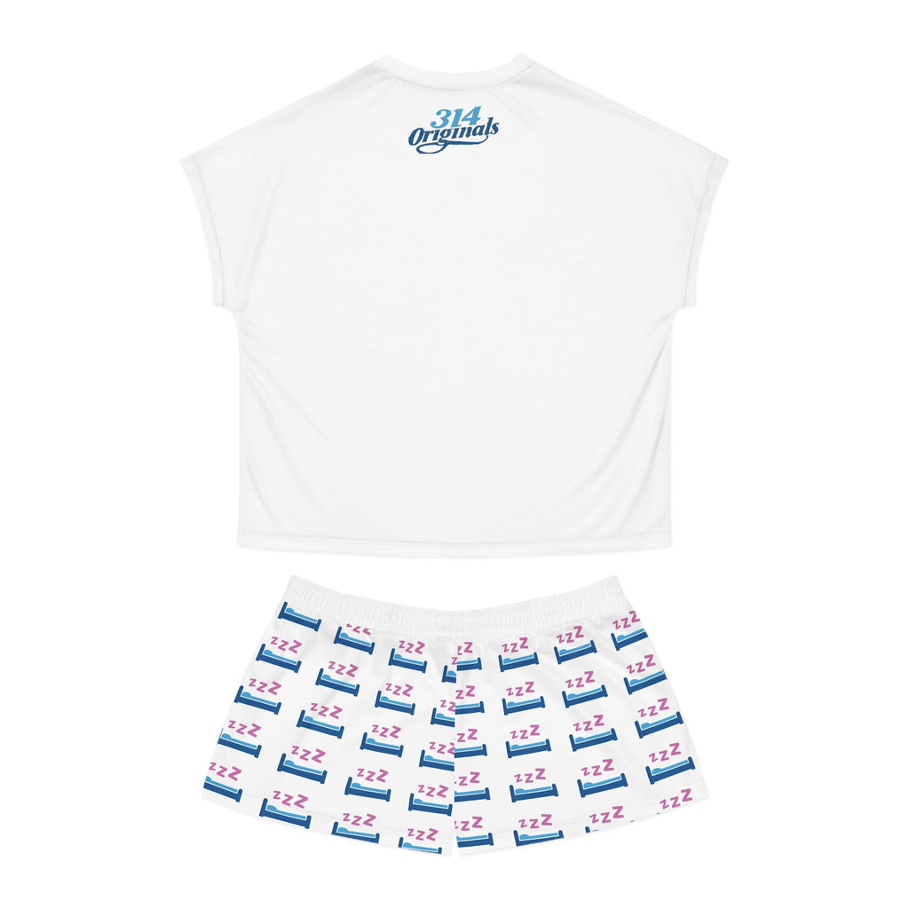 Sleep Over Everything Women's Short Pajama Set — 'Sleep Over' ZZZ Bed Graphic Shorts - 314 Originals
