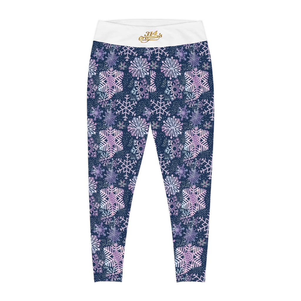 Snowflake Plus Size Leggings — Subtle Side Script Graphic, Comfortable Everyday Activewear - 314 Originals