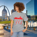St. Louis 314 Skyline Tee — Red Gateway Arch City Number T-Shirt - 314 Originals