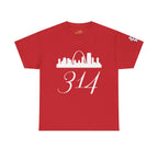 St. Louis 314 Skyline Tee — Red Gateway Arch City Number T-Shirt - 314 Originals