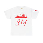 St. Louis 314 Skyline Tee — Red Gateway Arch City Number T-Shirt - 314 Originals