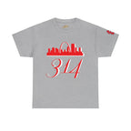 St. Louis 314 Skyline Tee — Red Gateway Arch City Number T-Shirt - 314 Originals