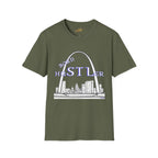 St. Louis Arch Skyline Tee — Born Hustler Front, 314 Originals Back - 314 Originals