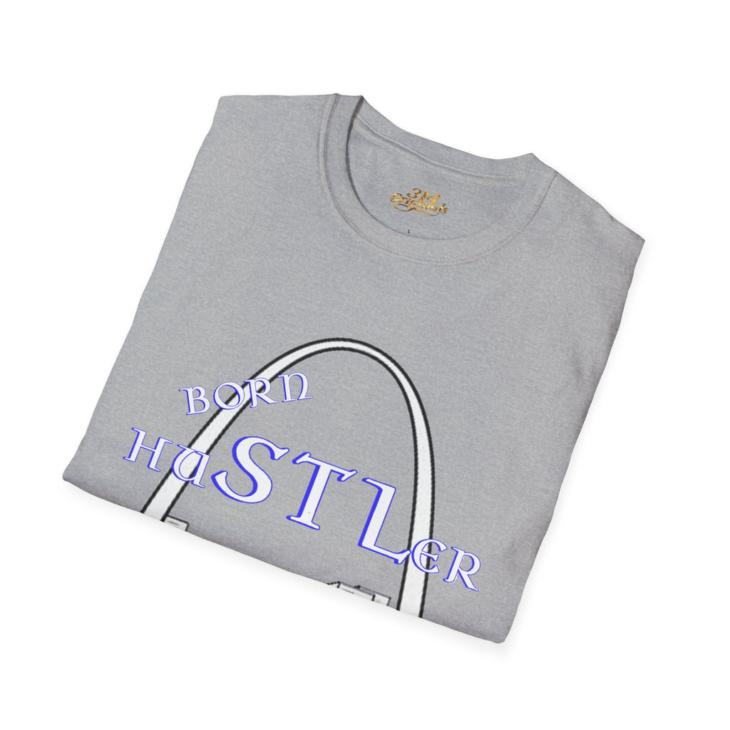 St. Louis Arch Skyline Tee — Born Hustler Front, 314 Originals Back - 314 Originals