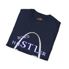 St. Louis Arch Skyline Tee — Born Hustler Front, 314 Originals Back - 314 Originals