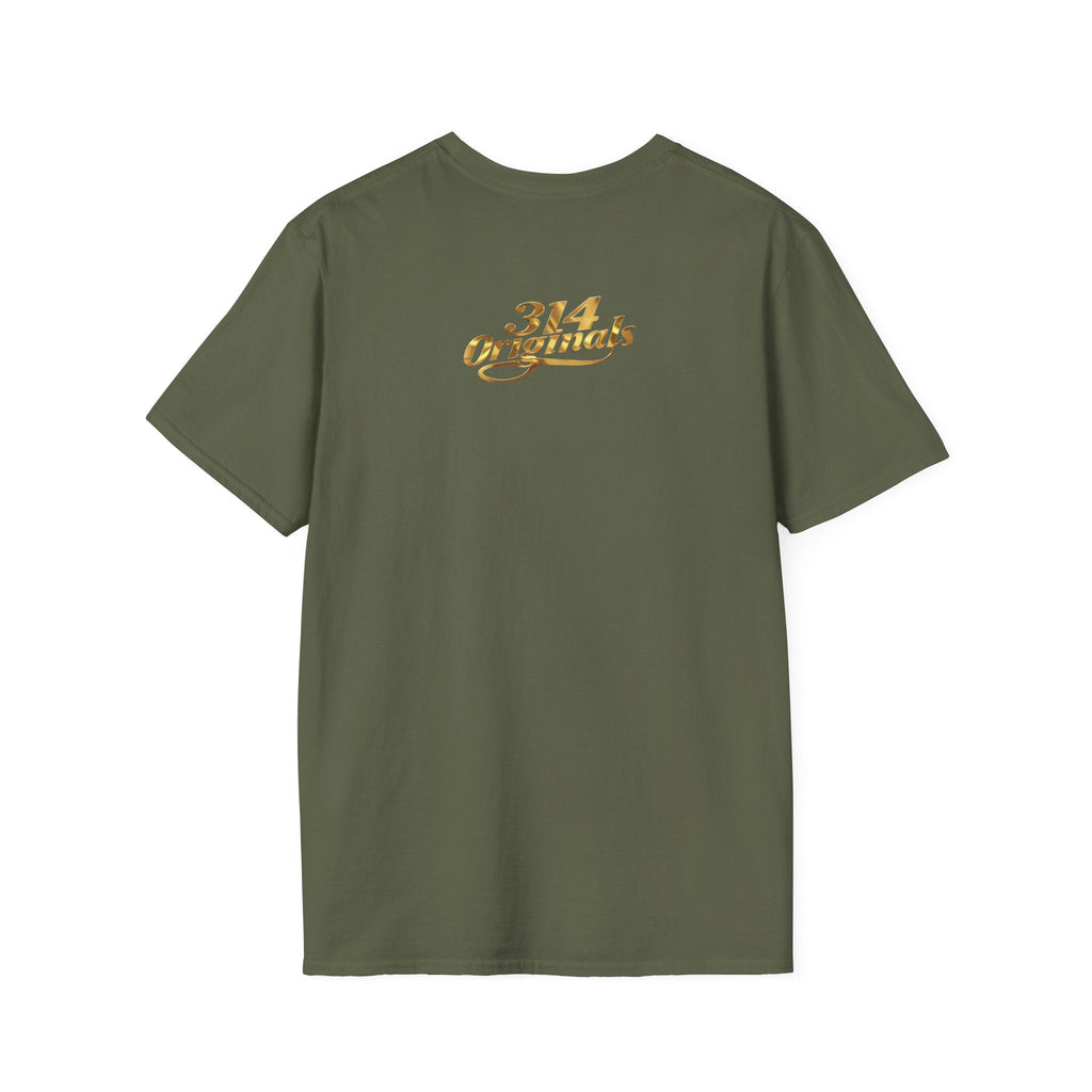 St. Louis Arch Skyline Tee — Born Hustler Front, 314 Originals Back - 314 Originals