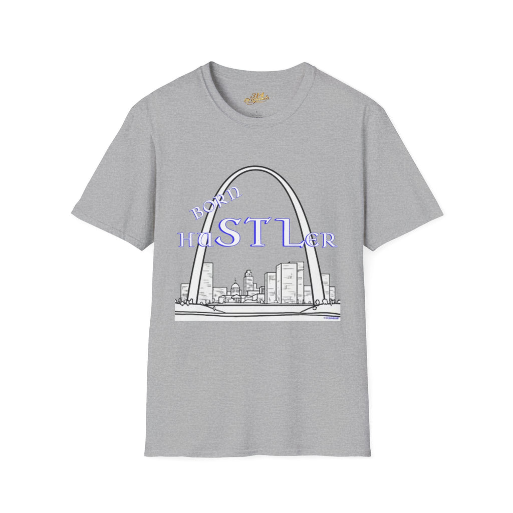 St. Louis Arch Skyline Tee — Born Hustler Front, 314 Originals Back - 314 Originals