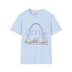 St. Louis Arch Skyline Tee — Born Hustler Front, 314 Originals Back - 314 Originals