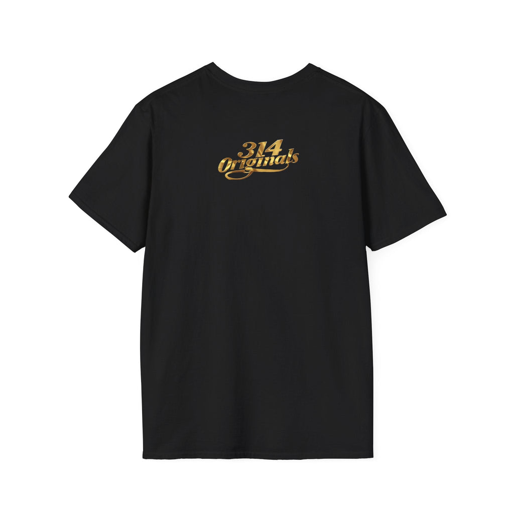 St. Louis Arch Skyline Tee — Born Hustler Front, 314 Originals Back - 314 Originals