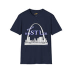 St. Louis Arch Skyline Tee — Born Hustler Front, 314 Originals Back - 314 Originals