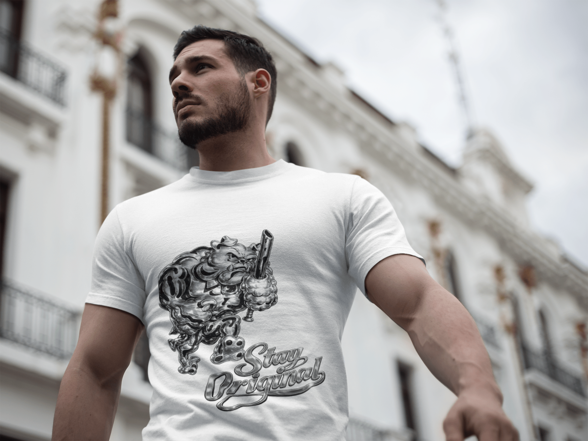 'Stay Original' Chrome Bulldog Graphic Tee - 314 Originals