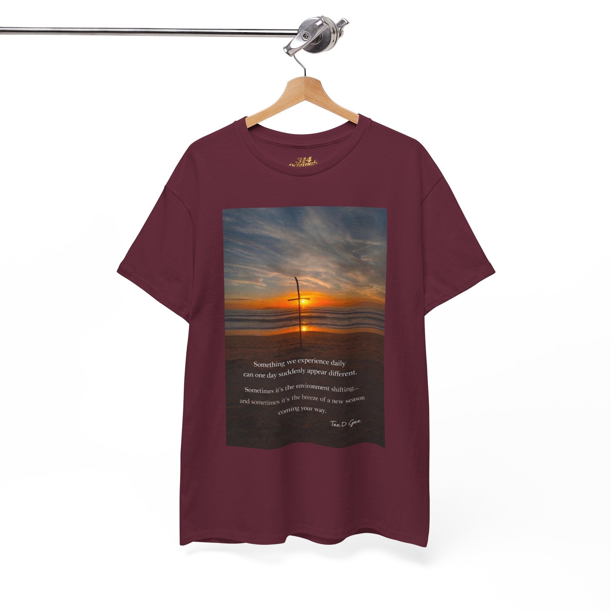 Sunset Beach Quote T‑Shirt — Inspirational Ocean Sunrise Tee - 314 Originals