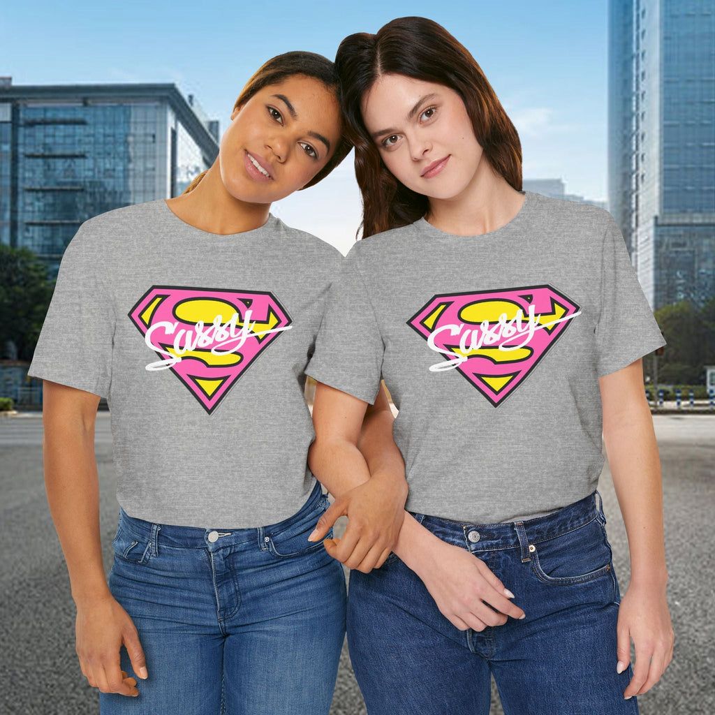 Super Sassy Tee — Pink & Yellow S Badge Graphic T-Shirt - 314 Originals