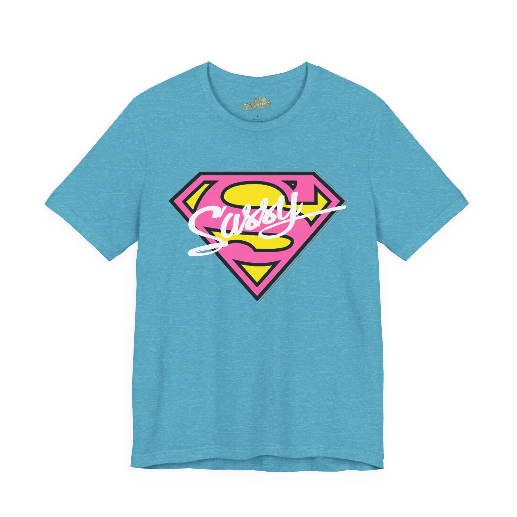 Super Sassy Tee — Pink & Yellow S Badge Graphic T-Shirt - 314 Originals