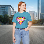 Super Sassy Tee — Pink & Yellow S Badge Graphic T-Shirt - 314 Originals