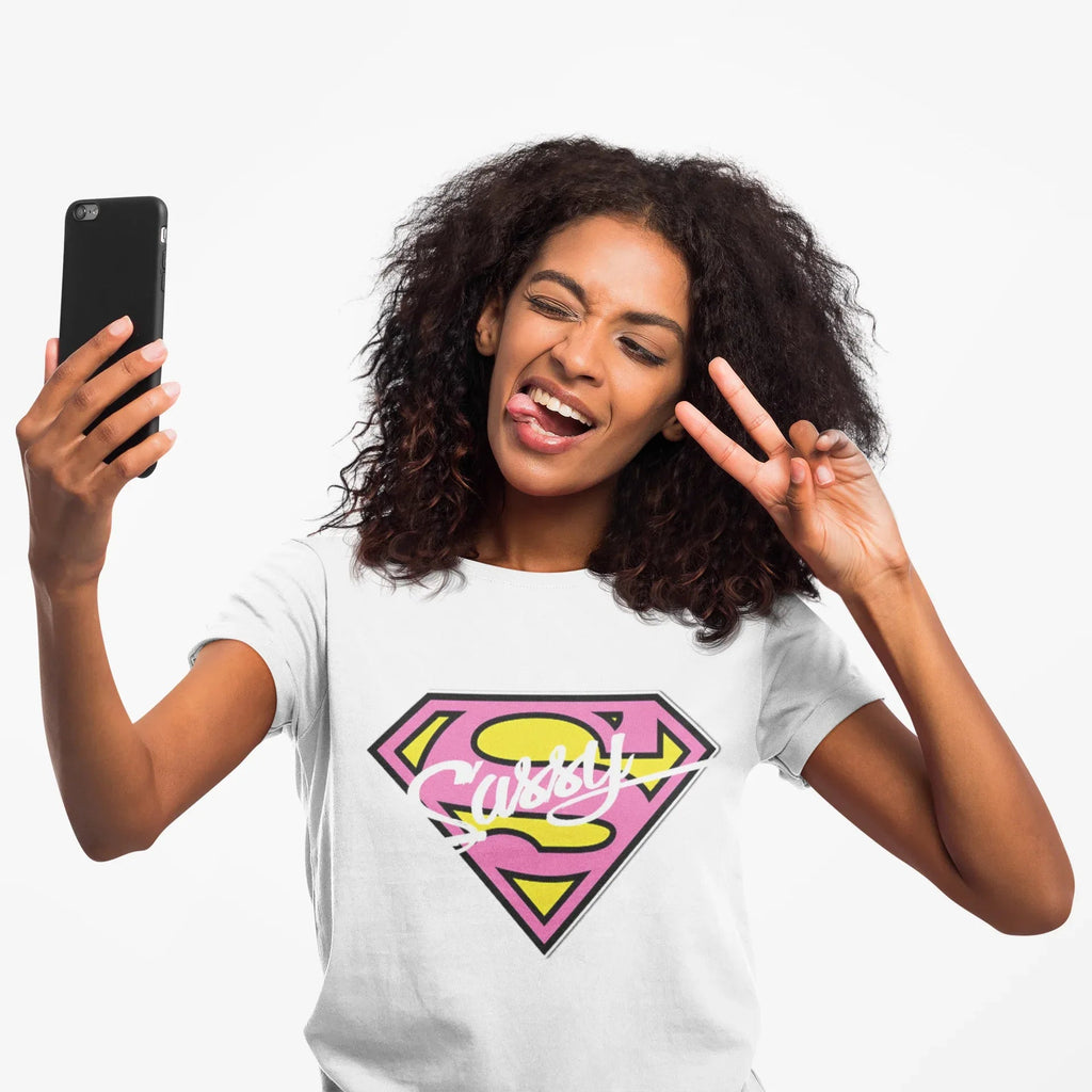 Super Sassy Tee — Pink & Yellow S Badge Graphic T-Shirt - 314 Originals