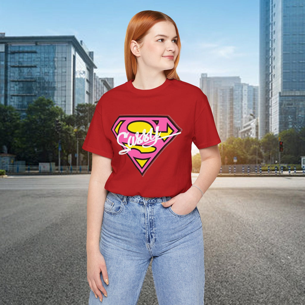 Super Sassy Tee — Pink & Yellow S Badge Graphic T-Shirt - 314 Originals