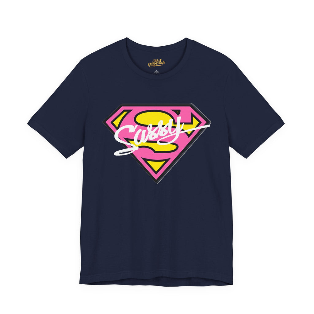 Super Sassy Tee — Pink & Yellow S Badge Graphic T-Shirt - 314 Originals