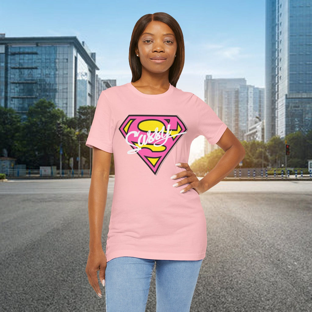 Super Sassy Tee — Pink & Yellow S Badge Graphic T-Shirt - 314 Originals