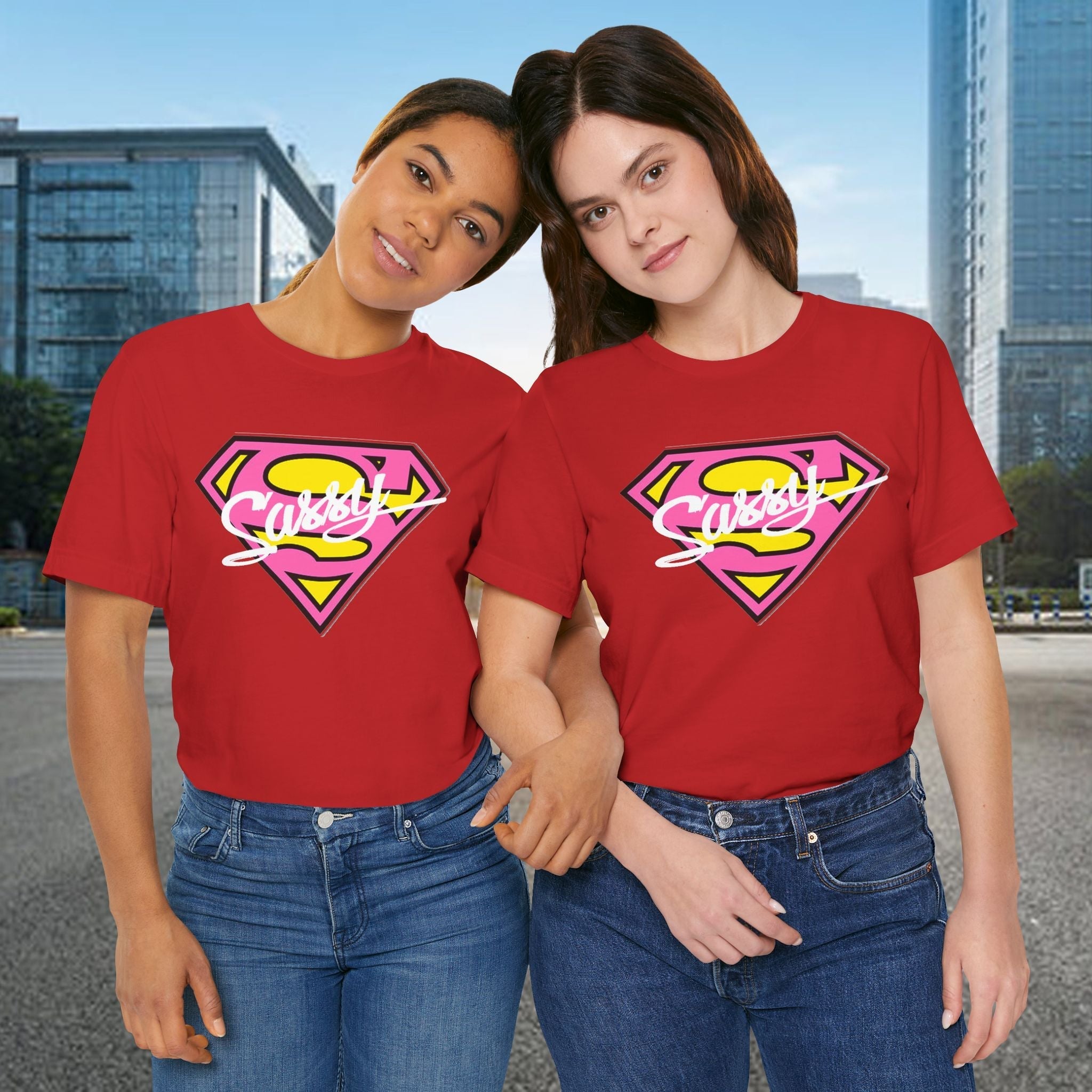 Super Sassy Tee — Pink & Yellow S Badge Graphic T-Shirt - 314 Originals