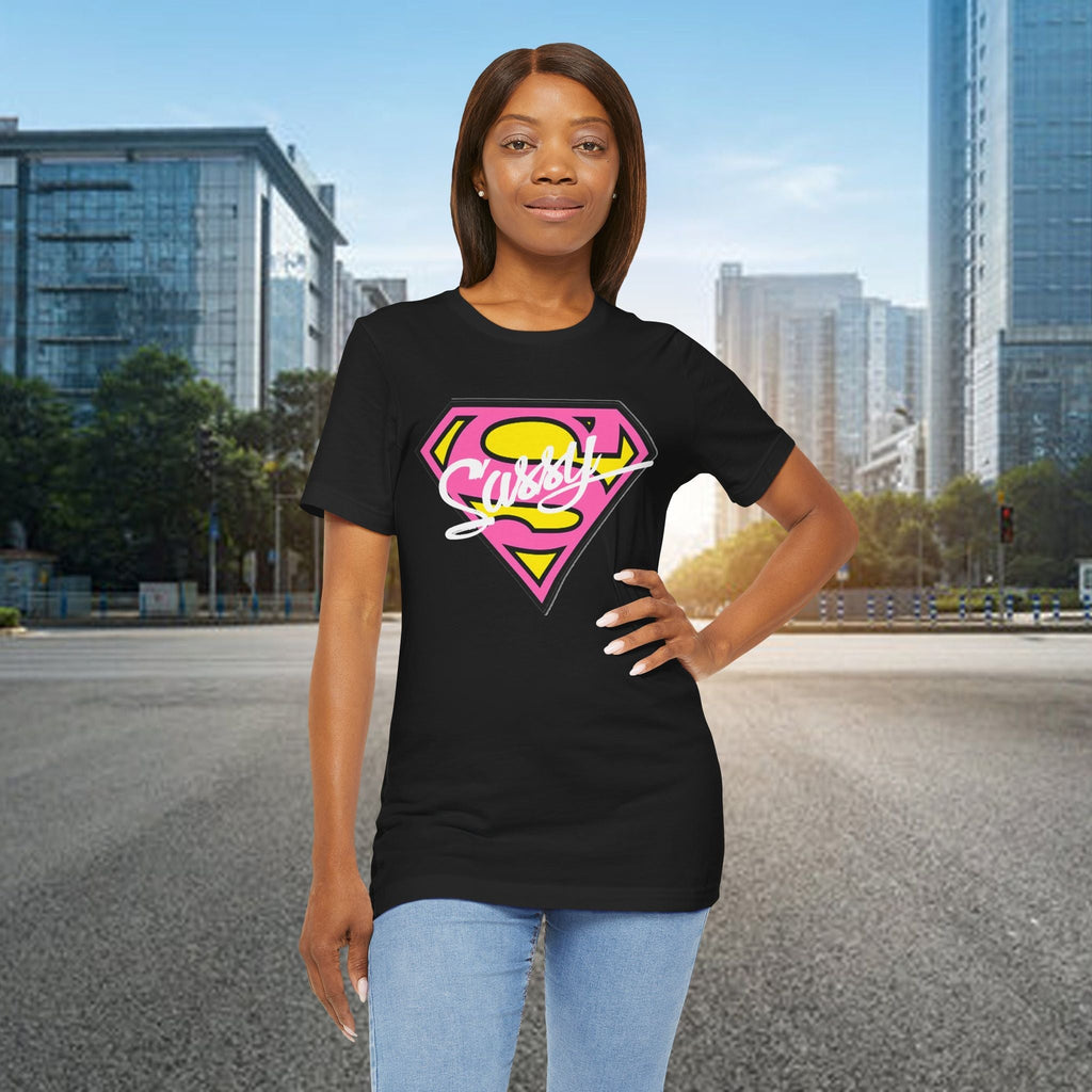 Super Sassy Tee — Pink & Yellow S Badge Graphic T-Shirt - 314 Originals