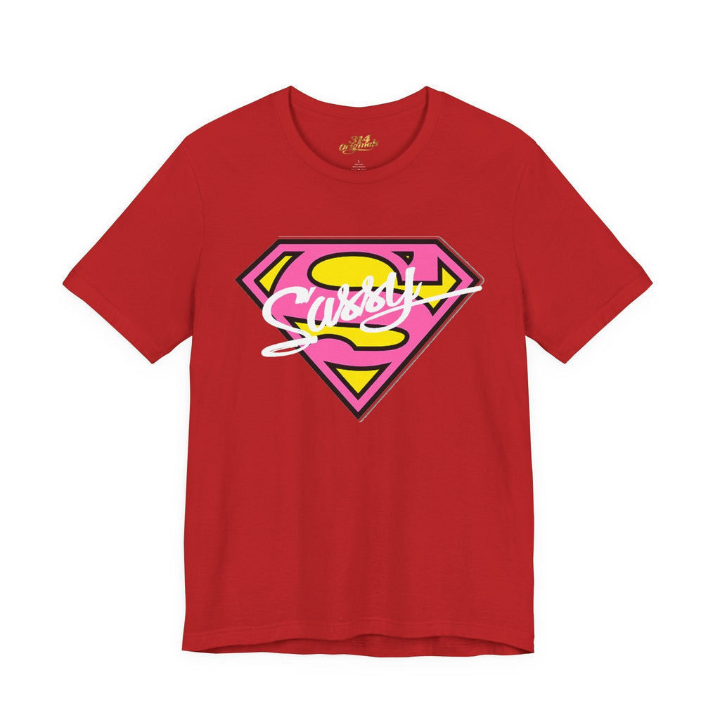 Super Sassy Tee — Pink & Yellow S Badge Graphic T-Shirt - 314 Originals