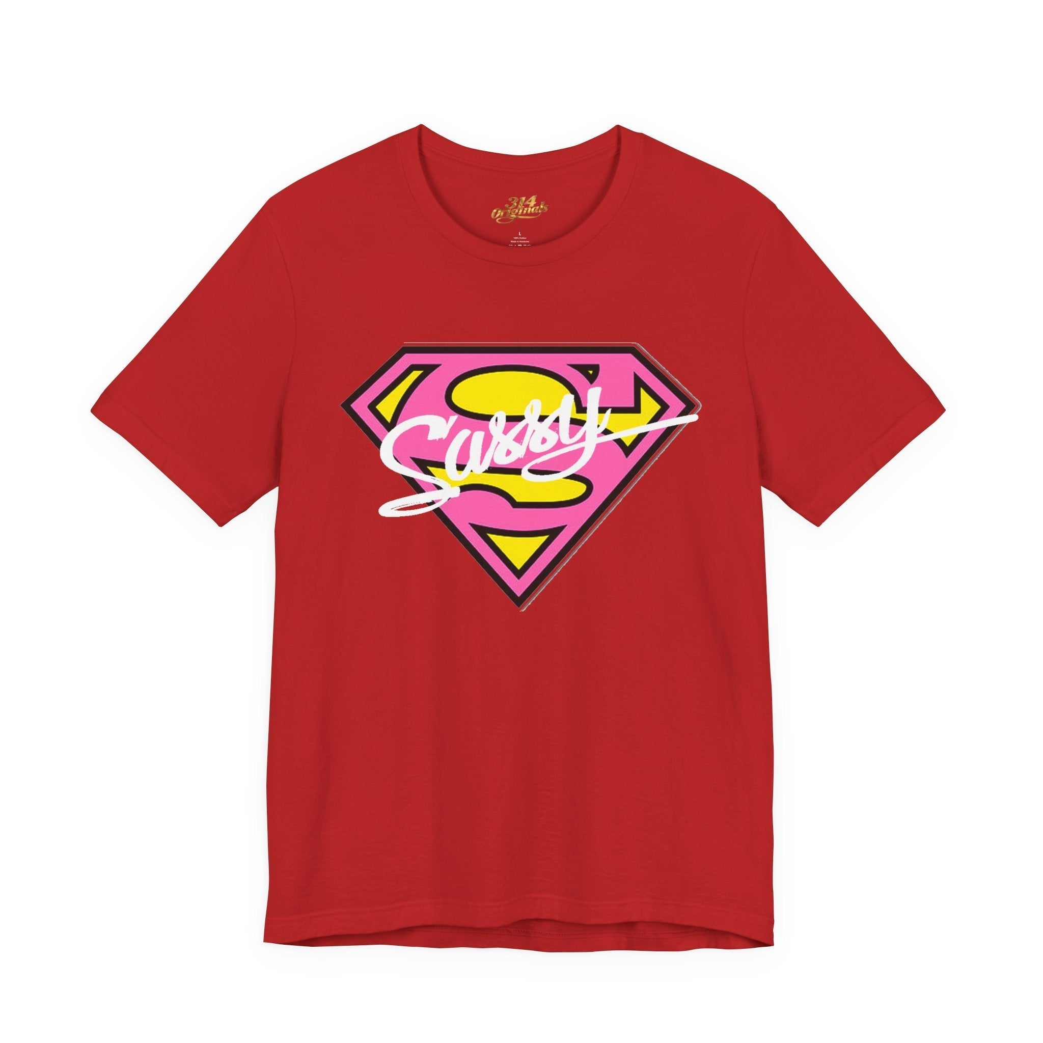 Super Sassy Tee — Pink & Yellow S Badge Graphic T-Shirt - 314 Originals